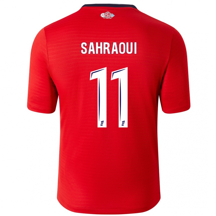 Vyrai Osame Sahraoui #11 Raudona Balta Namų Marškinėliai 2024/25 T-Shirt