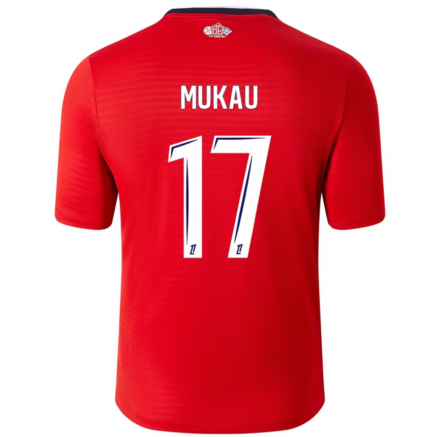 Vyrai Ngal'ayel Mukau #17 Raudona Balta Namų Marškinėliai 2024/25 T-Shirt