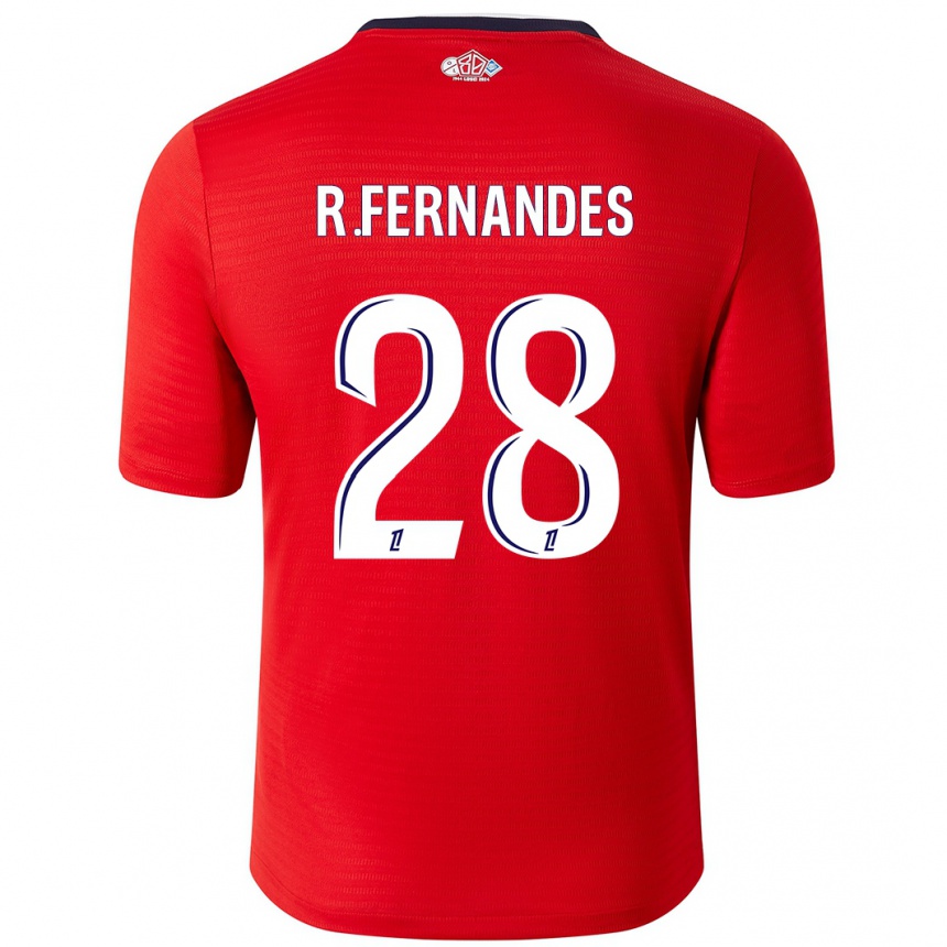 Vyrai Rafael Fernandes #28 Raudona Balta Namų Marškinėliai 2024/25 T-Shirt