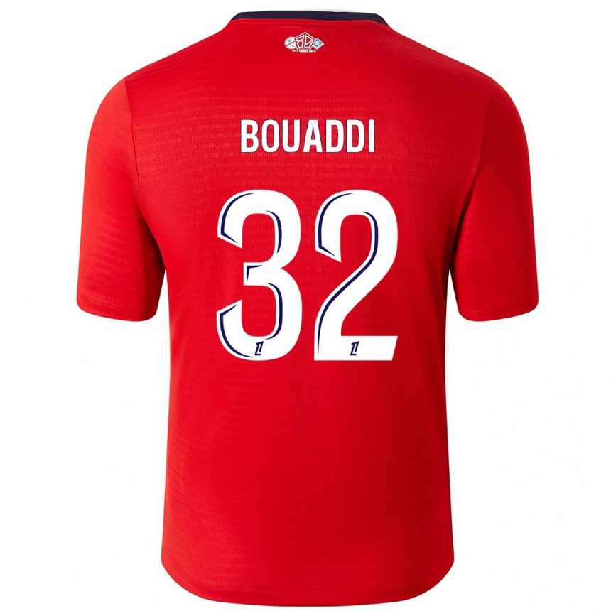 Vyrai Ayyoub Bouaddi #32 Raudona Balta Namų Marškinėliai 2024/25 T-Shirt