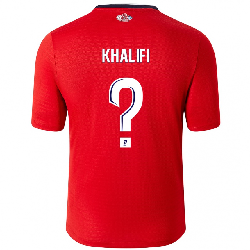 Vyrai Yassine Khalifi #0 Raudona Balta Namų Marškinėliai 2024/25 T-Shirt