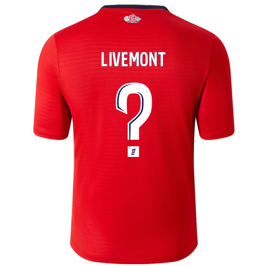 Vyrai Antoine Livemont #0 Raudona Balta Namų Marškinėliai 2024/25 T-Shirt