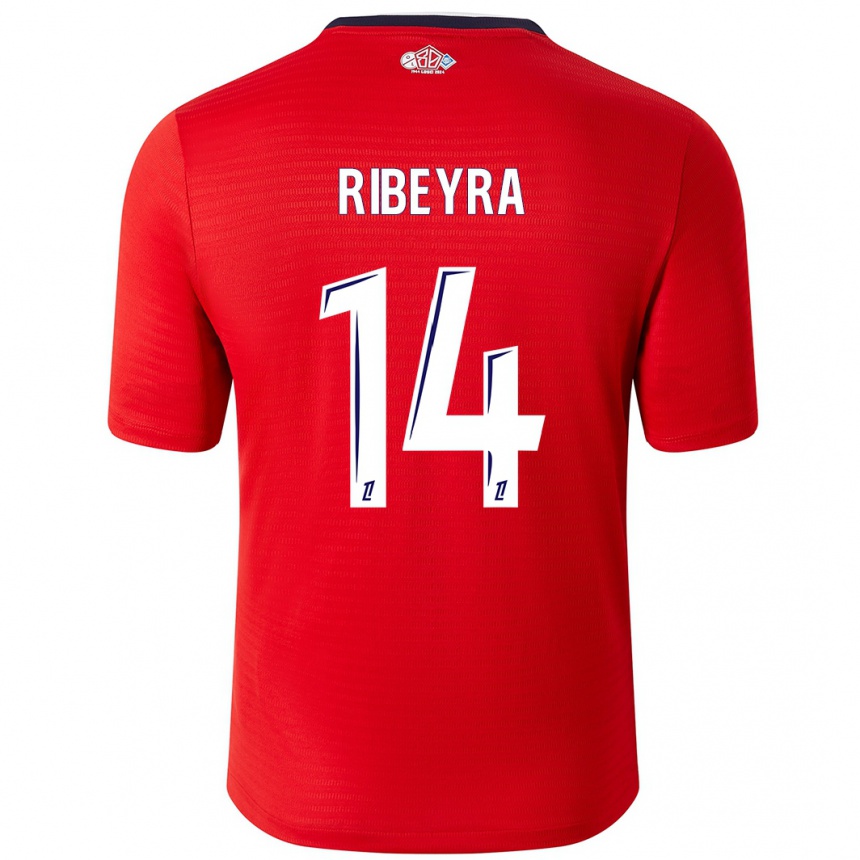 Vyrai Anaïs Ribeyra #14 Raudona Balta Namų Marškinėliai 2024/25 T-Shirt