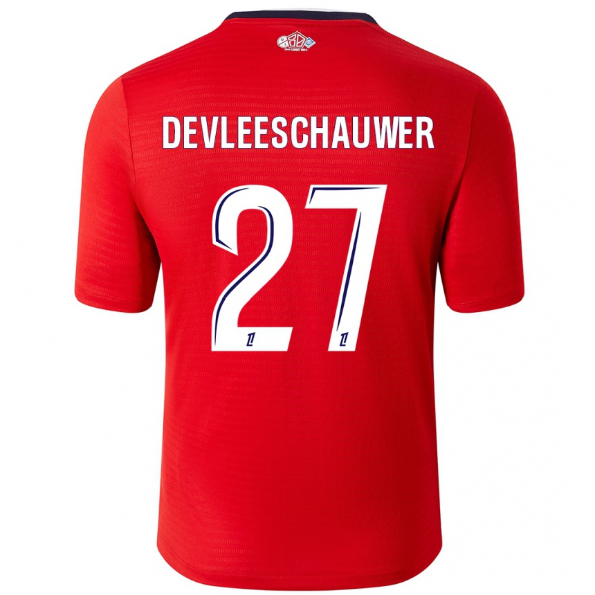 Vyrai Gwenaëlle Devleeschauwer #27 Raudona Balta Namų Marškinėliai 2024/25 T-Shirt