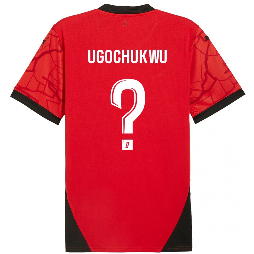 Vyrai Chibuike Ugochukwu #0 Raudona Juoda Namų Marškinėliai 2024/25 T-Shirt