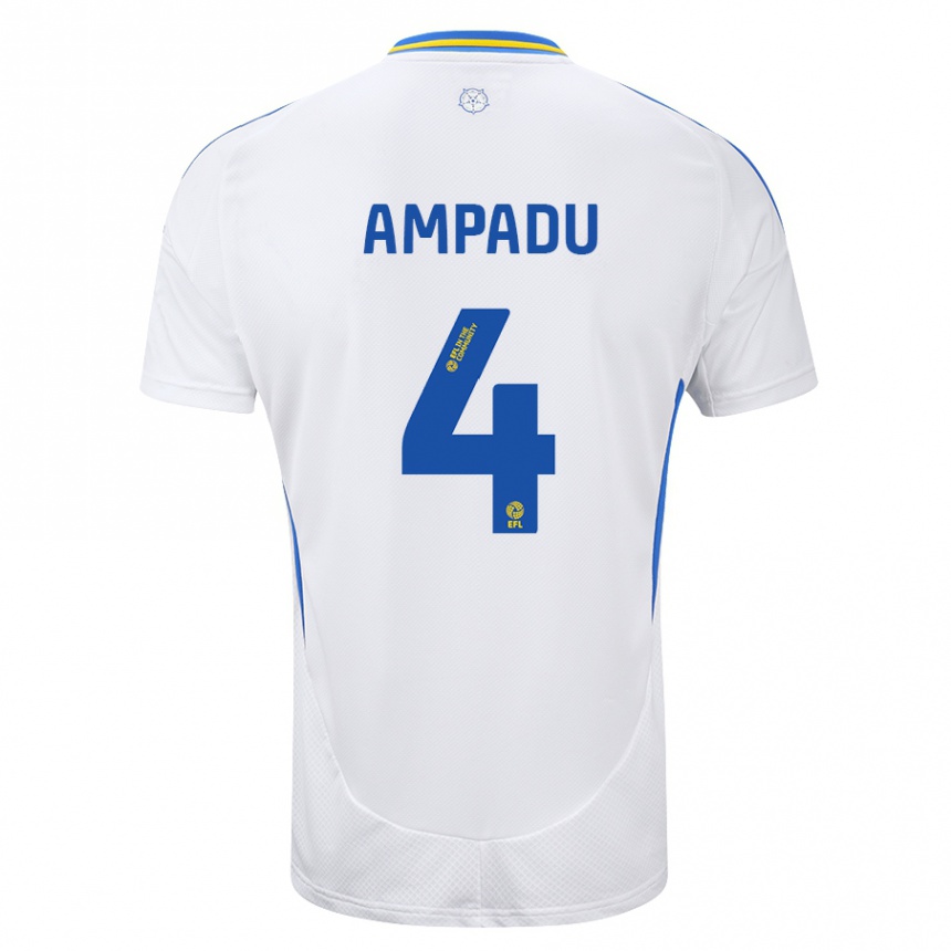 Vyrai Ethan Ampadu #4 Balta Mėlyna Namų Marškinėliai 2024/25 T-Shirt