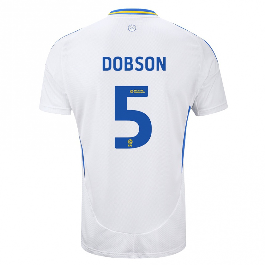 Vyrai Ellie Dobson #5 Balta Mėlyna Namų Marškinėliai 2024/25 T-Shirt