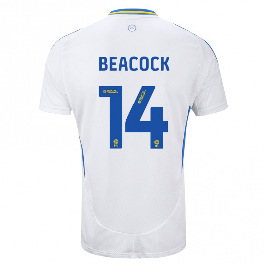 Vyrai Molly Beacock #14 Balta Mėlyna Namų Marškinėliai 2024/25 T-Shirt