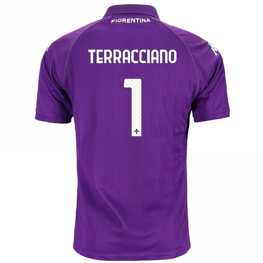 Vyrai Pietro Terracciano #1 Violetinė Namų Marškinėliai 2024/25 T-Shirt