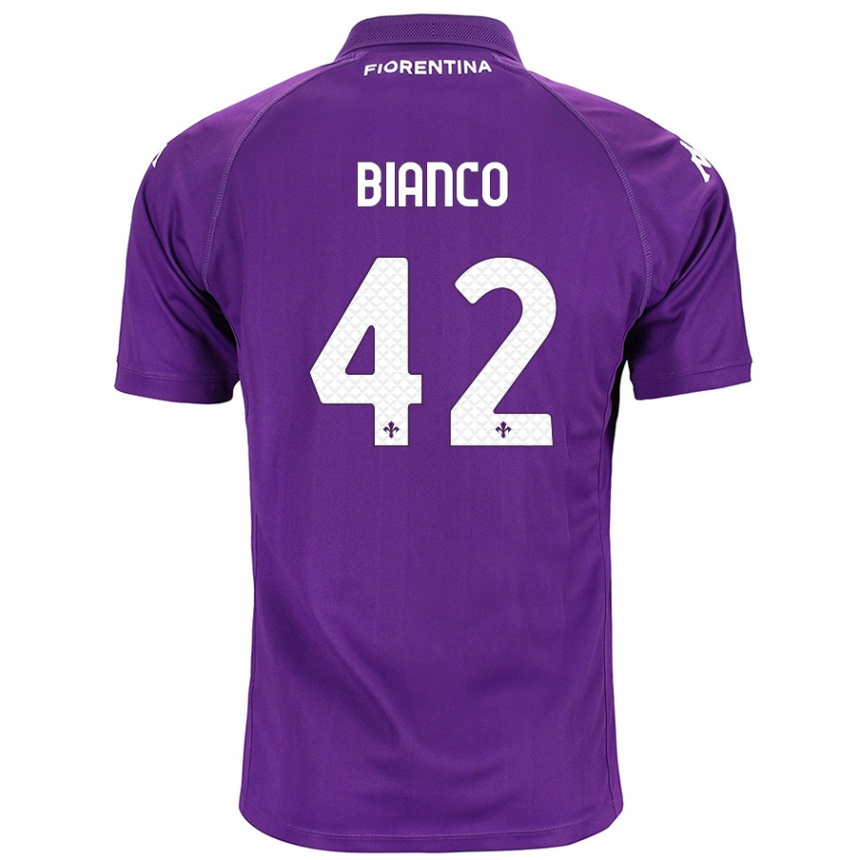 Vyrai Alessandro Bianco #42 Violetinė Namų Marškinėliai 2024/25 T-Shirt