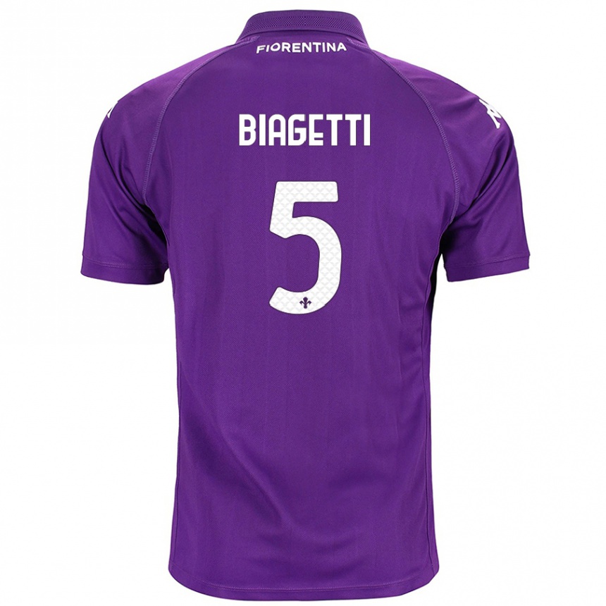 Vyrai Christian Biagetti #5 Violetinė Namų Marškinėliai 2024/25 T-Shirt