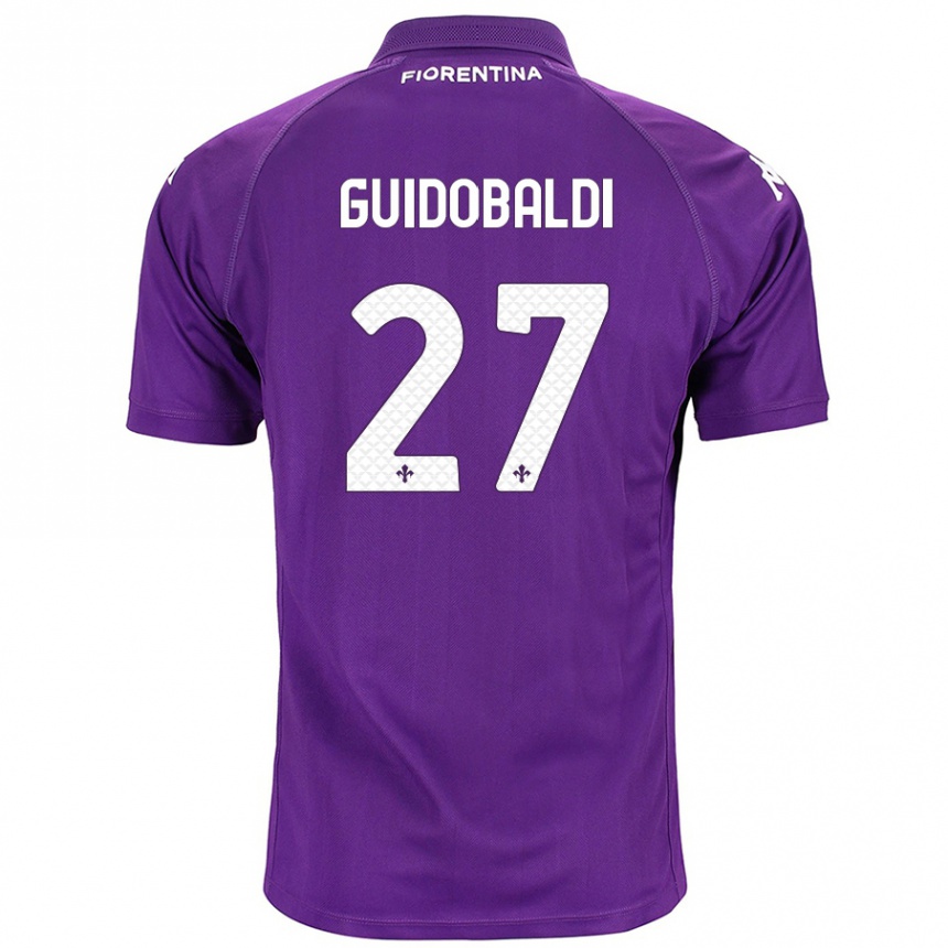 Vyrai Filippo Guidobaldi #27 Violetinė Namų Marškinėliai 2024/25 T-Shirt