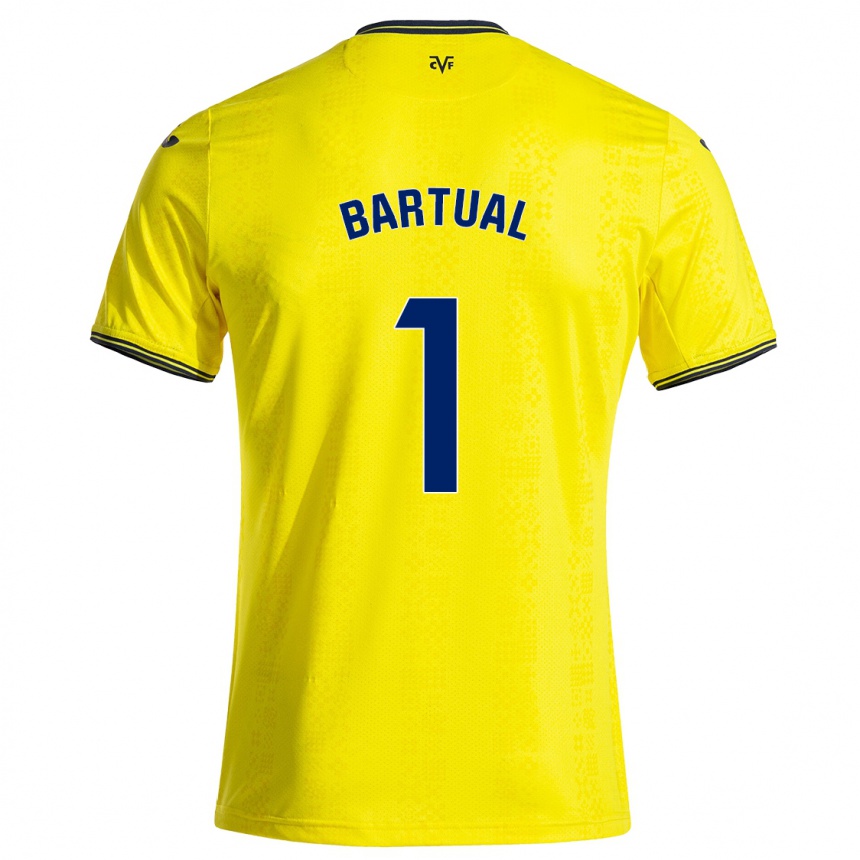 Vyrai Kike Bartual #1 Geltona Juoda Namų Marškinėliai 2024/25 T-Shirt