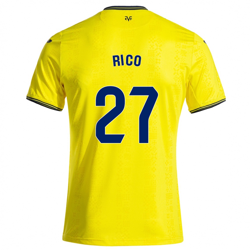 Vyrai Vera Rico #27 Geltona Juoda Namų Marškinėliai 2024/25 T-Shirt