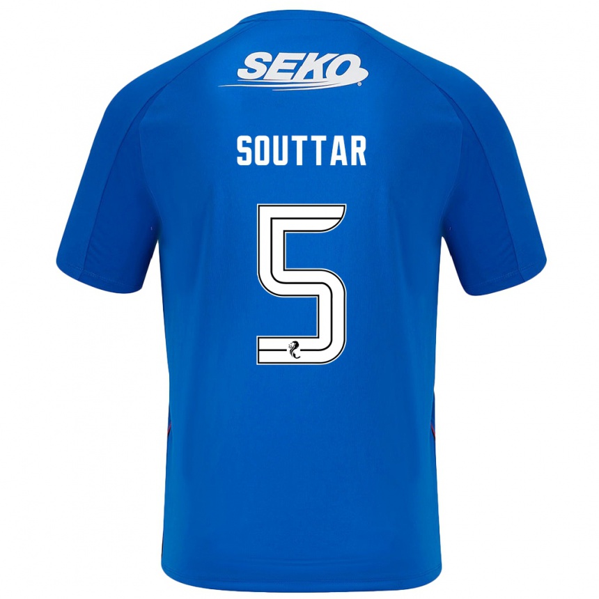 Vyrai John Souttar #5 Tamsiai Mėlyna Namų Marškinėliai 2024/25 T-Shirt