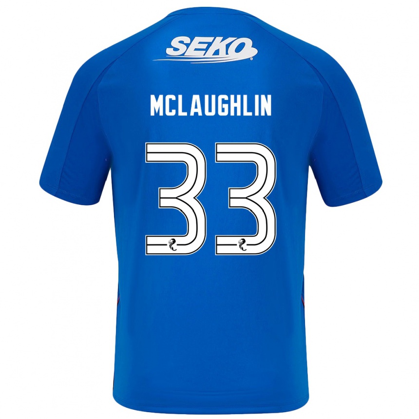 Vyrai Jon Mclaughlin #33 Tamsiai Mėlyna Namų Marškinėliai 2024/25 T-Shirt