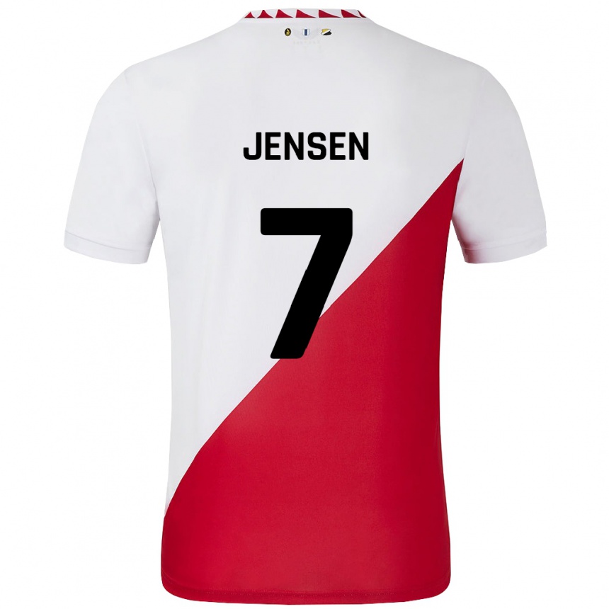 Vyrai Victor Jensen #7 Balta Raudona Namų Marškinėliai 2024/25 T-Shirt