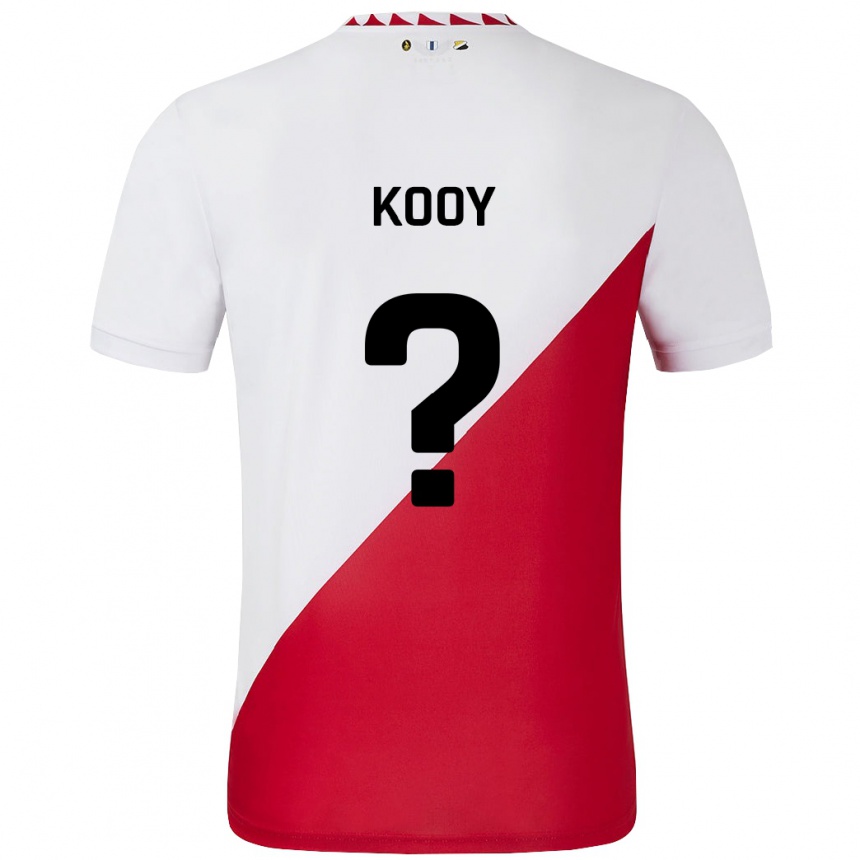 Vyrai Wessel Kooy #0 Balta Raudona Namų Marškinėliai 2024/25 T-Shirt