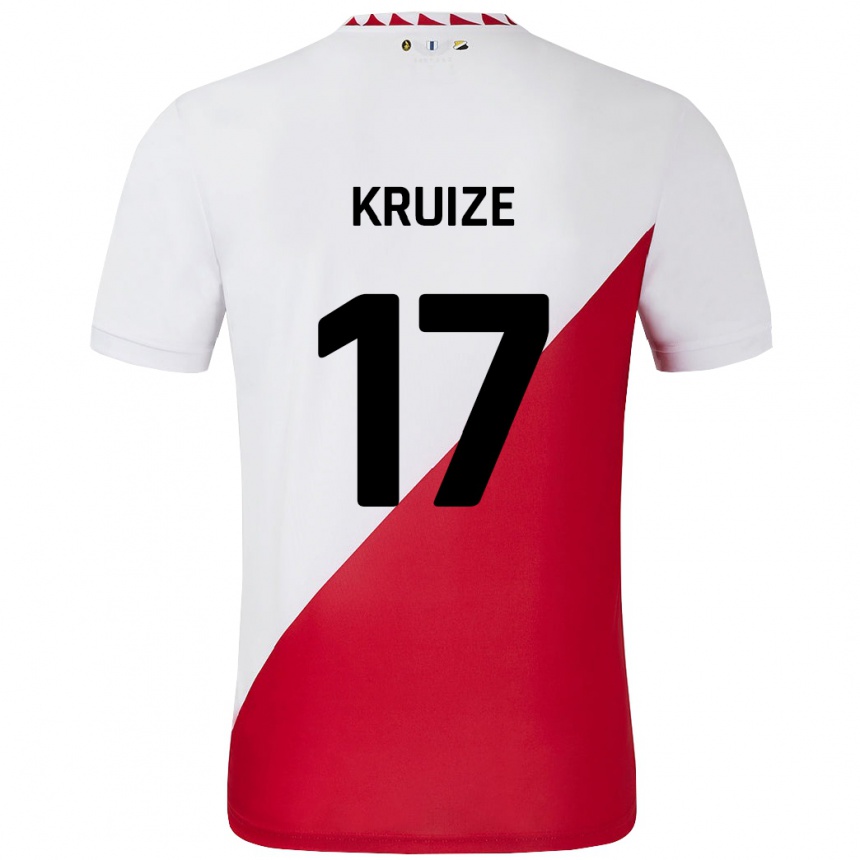 Vyrai Elisha Kruize #17 Balta Raudona Namų Marškinėliai 2024/25 T-Shirt