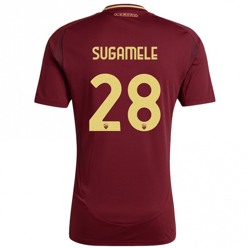 Vyrai Alessandro Sugamele #28 Raudonas Rudas Auksas Namų Marškinėliai 2024/25 T-Shirt