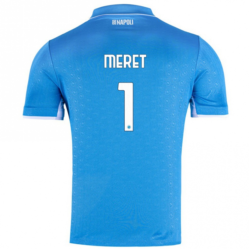 Vyrai Alex Meret #1 Dangaus Mėlyna Namų Marškinėliai 2024/25 T-Shirt