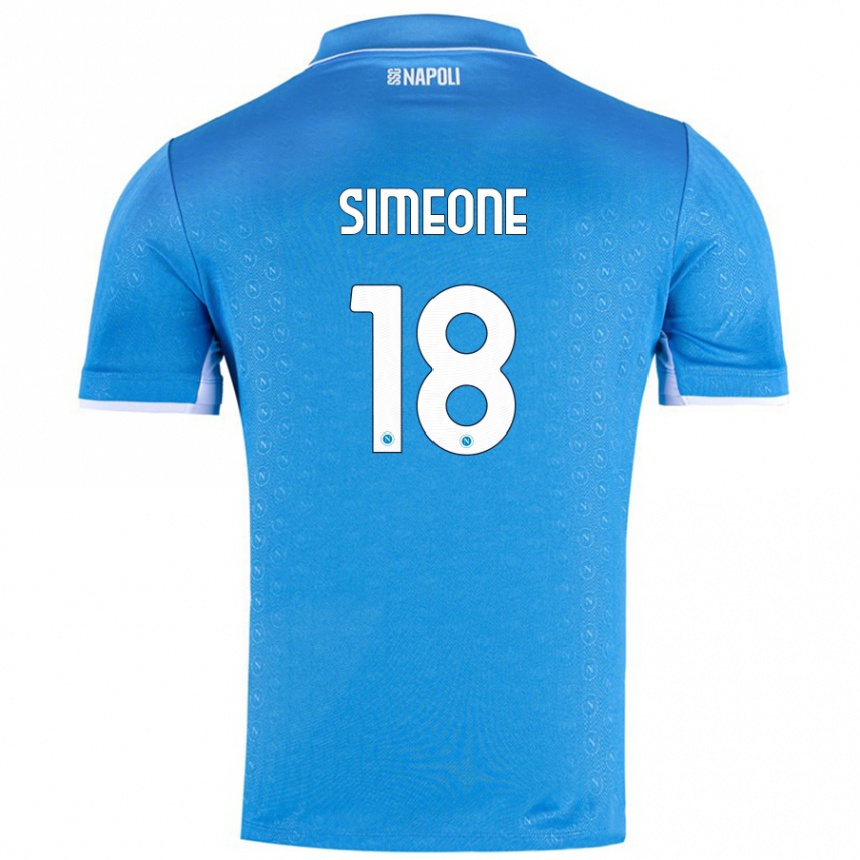 Vyrai Giovanni Simeone #18 Dangaus Mėlyna Namų Marškinėliai 2024/25 T-Shirt