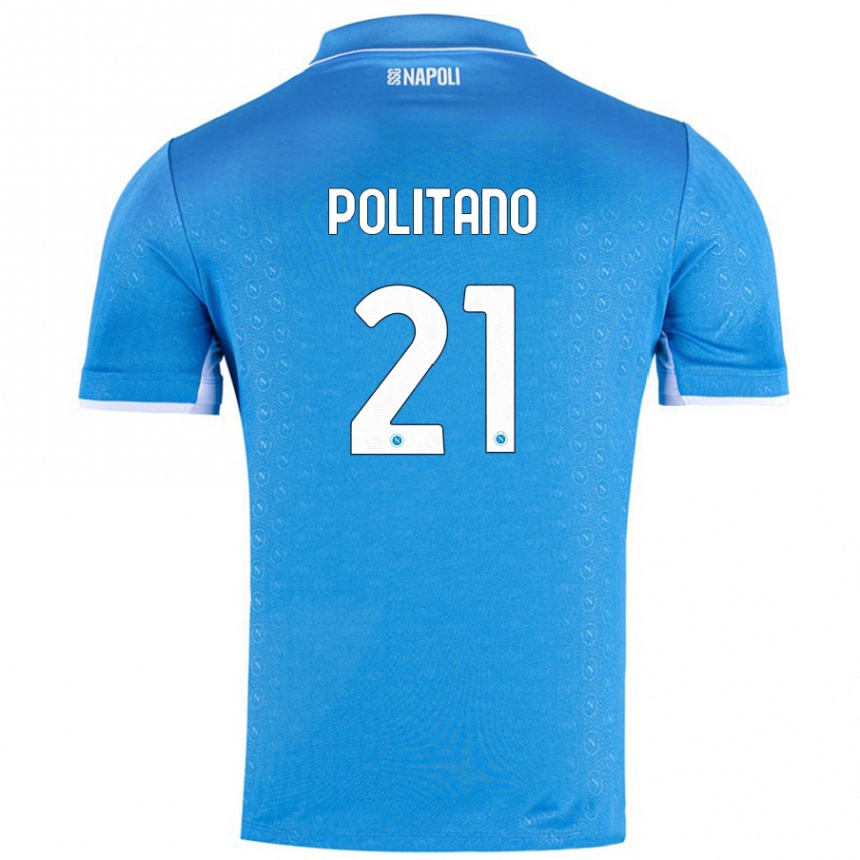 Vyrai Matteo Politano #21 Dangaus Mėlyna Namų Marškinėliai 2024/25 T-Shirt