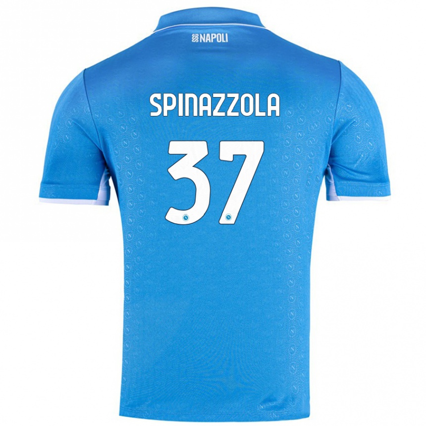 Vyrai Leonardo Spinazzola #37 Dangaus Mėlyna Namų Marškinėliai 2024/25 T-Shirt