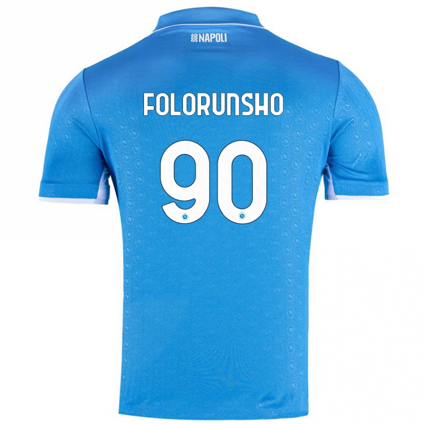 Vyrai Michael Folorunsho #90 Dangaus Mėlyna Namų Marškinėliai 2024/25 T-Shirt