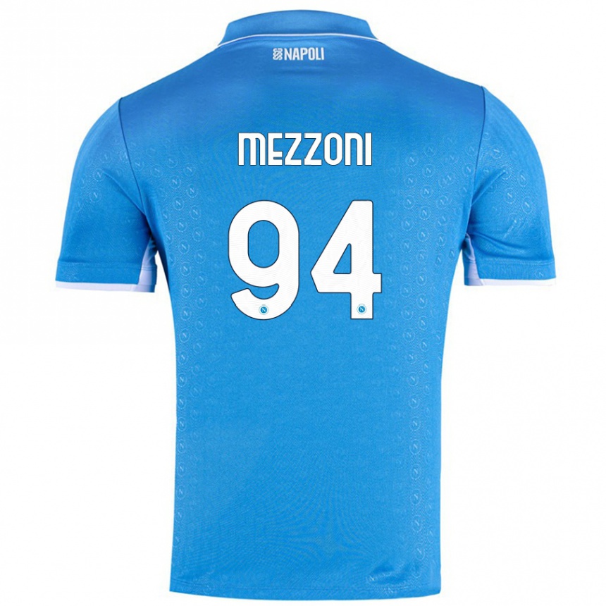 Vyrai Francesco Mezzoni #94 Dangaus Mėlyna Namų Marškinėliai 2024/25 T-Shirt