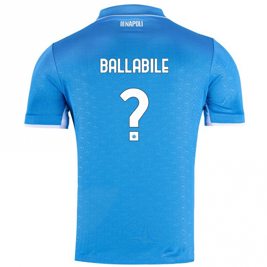 Vyrai Ernesto Ballabile #0 Dangaus Mėlyna Namų Marškinėliai 2024/25 T-Shirt