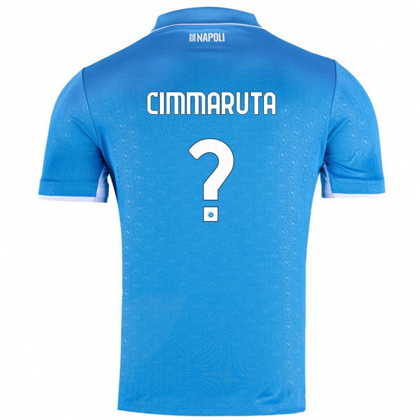 Vyrai Antonio Cimmaruta #0 Dangaus Mėlyna Namų Marškinėliai 2024/25 T-Shirt