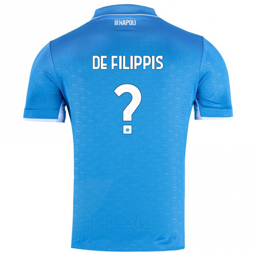 Vyrai Antonio De Filippis #0 Dangaus Mėlyna Namų Marškinėliai 2024/25 T-Shirt