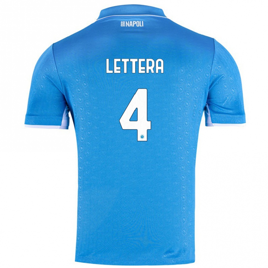 Vyrai Alessio Lettera #4 Dangaus Mėlyna Namų Marškinėliai 2024/25 T-Shirt