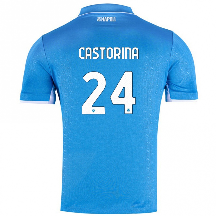 Vyrai Alessandro Castorina #24 Dangaus Mėlyna Namų Marškinėliai 2024/25 T-Shirt