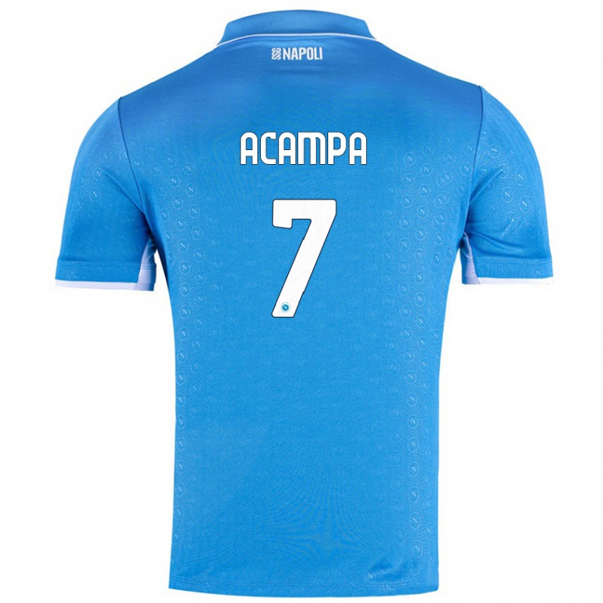 Vyrai Davide Acampa #7 Dangaus Mėlyna Namų Marškinėliai 2024/25 T-Shirt