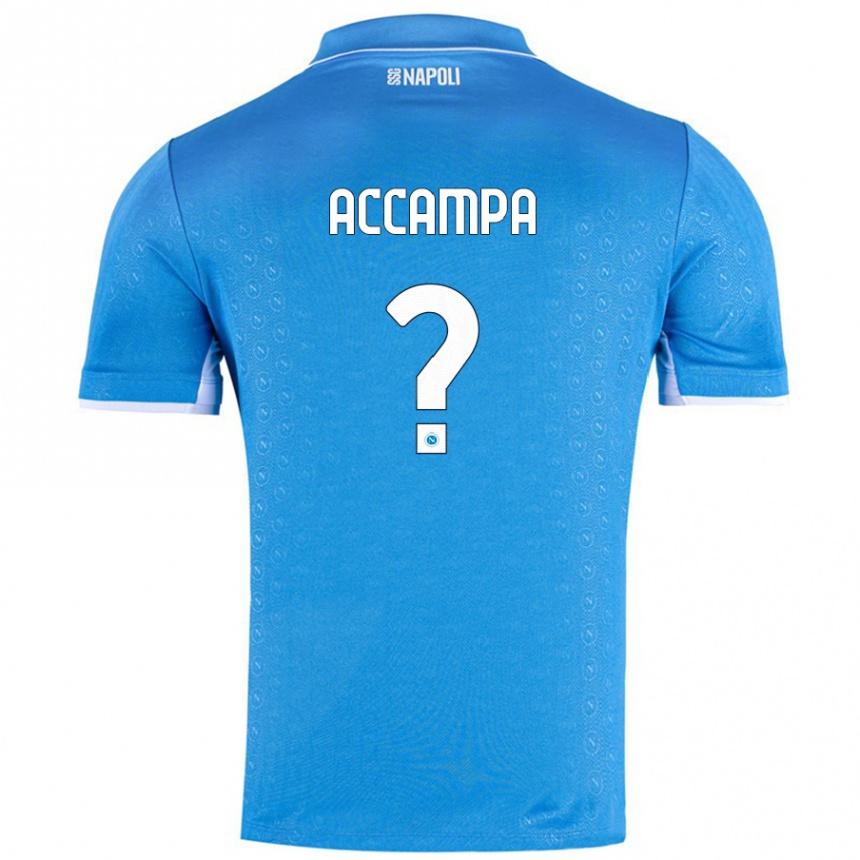 Vyrai Davide Accampa #0 Dangaus Mėlyna Namų Marškinėliai 2024/25 T-Shirt