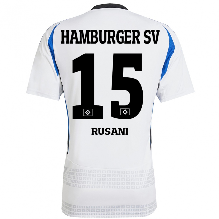 Vyrai Yasin Rusani #15 Balta Mėlyna Namų Marškinėliai 2024/25 T-Shirt