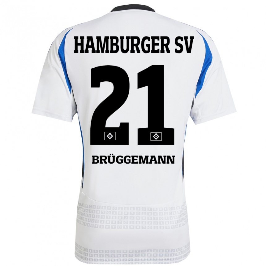 Vyrai William Brüggemann #21 Balta Mėlyna Namų Marškinėliai 2024/25 T-Shirt