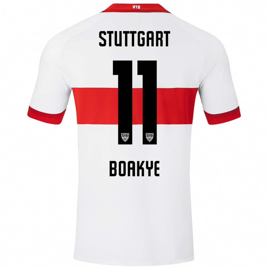 Vyrai Benjamin Boakye #11 Balta Raudona Namų Marškinėliai 2024/25 T-Shirt