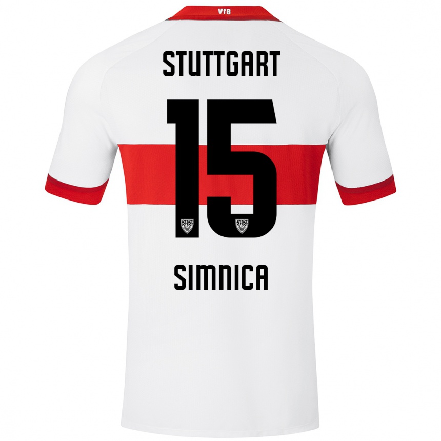 Vyrai Luan Simnica #15 Balta Raudona Namų Marškinėliai 2024/25 T-Shirt