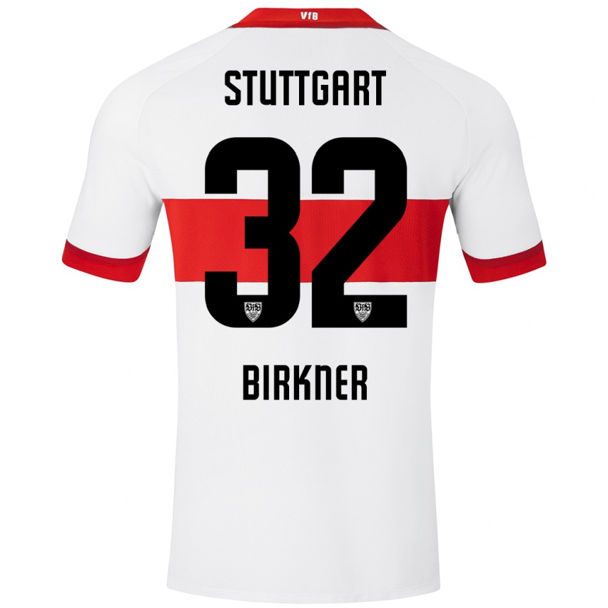 Vyrai Hanna Birkner #32 Balta Raudona Namų Marškinėliai 2024/25 T-Shirt