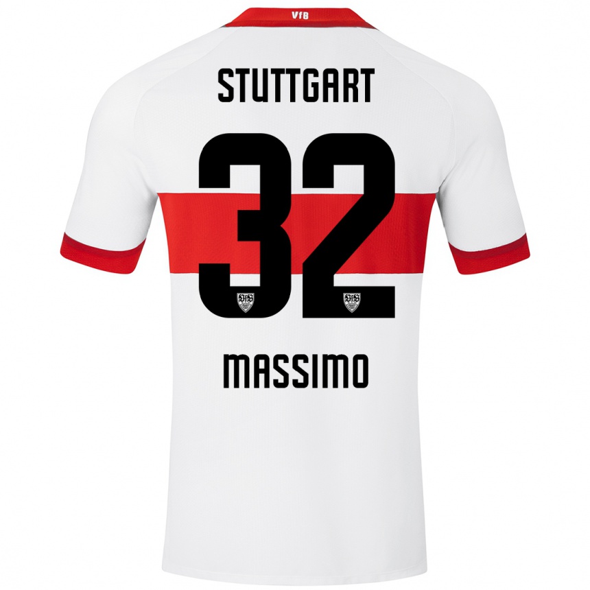 Vyrai Roberto Massimo #32 Balta Raudona Namų Marškinėliai 2024/25 T-Shirt