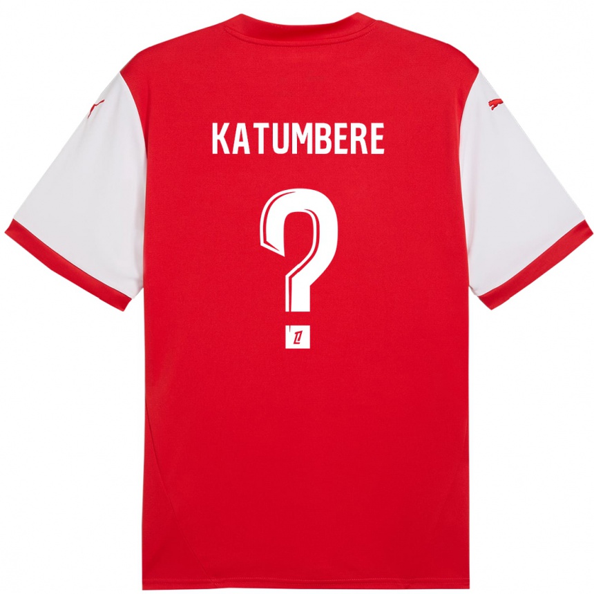 Vyrai Noah Katumbere #0 Raudona Balta Namų Marškinėliai 2024/25 T-Shirt