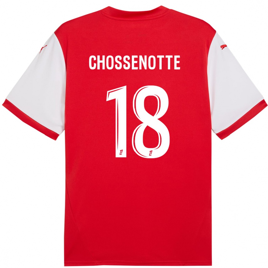 Vyrai Shana Chossenotte #18 Raudona Balta Namų Marškinėliai 2024/25 T-Shirt