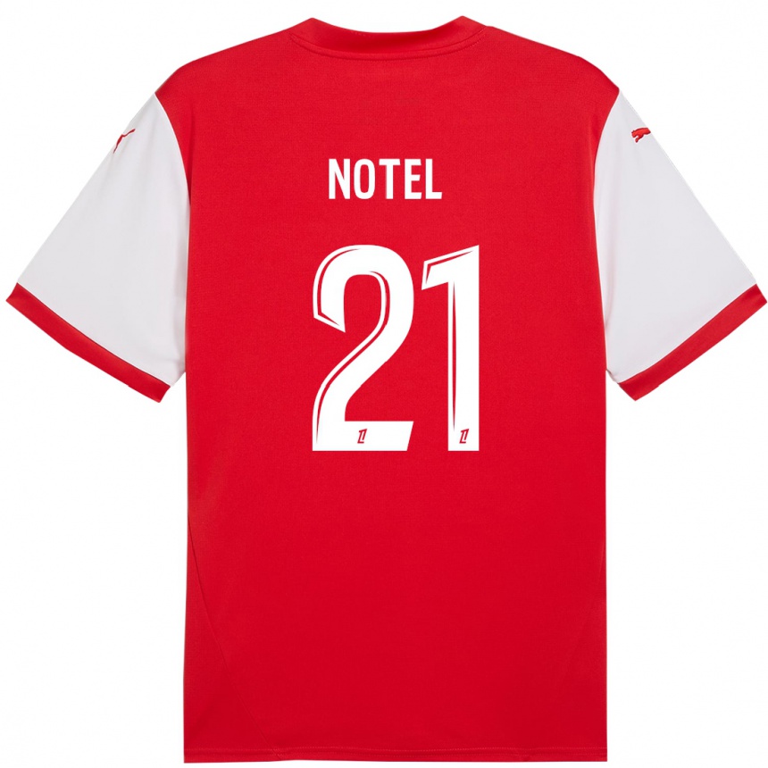 Vyrai Lea Notel #21 Raudona Balta Namų Marškinėliai 2024/25 T-Shirt