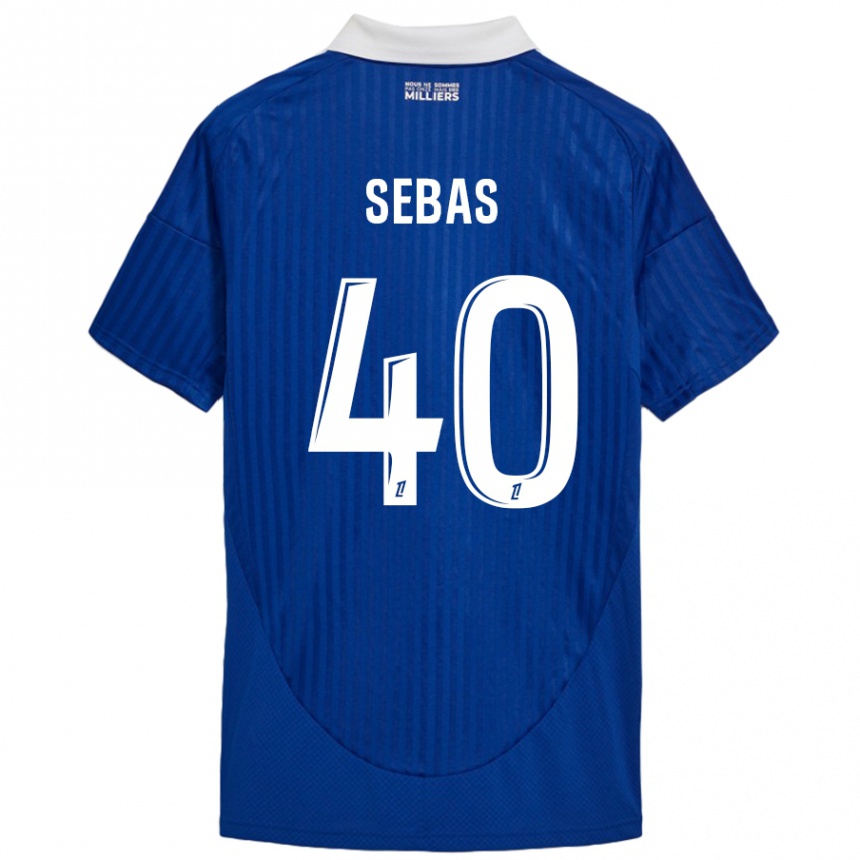 Vyrai Jérémy Sebas #40 Mėlyna Balta Namų Marškinėliai 2024/25 T-Shirt