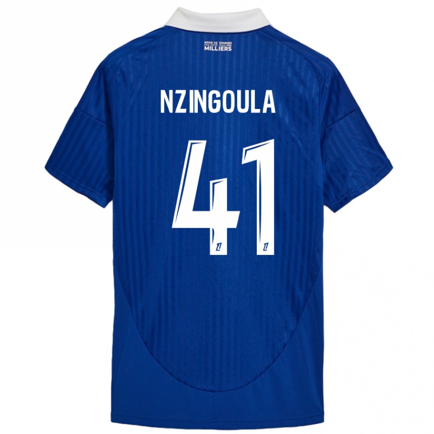 Vyrai Rabby Nzingoula #41 Mėlyna Balta Namų Marškinėliai 2024/25 T-Shirt