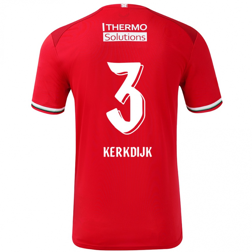 Vyrai Danique Kerkdijk #3 Raudona Balta Namų Marškinėliai 2024/25 T-Shirt