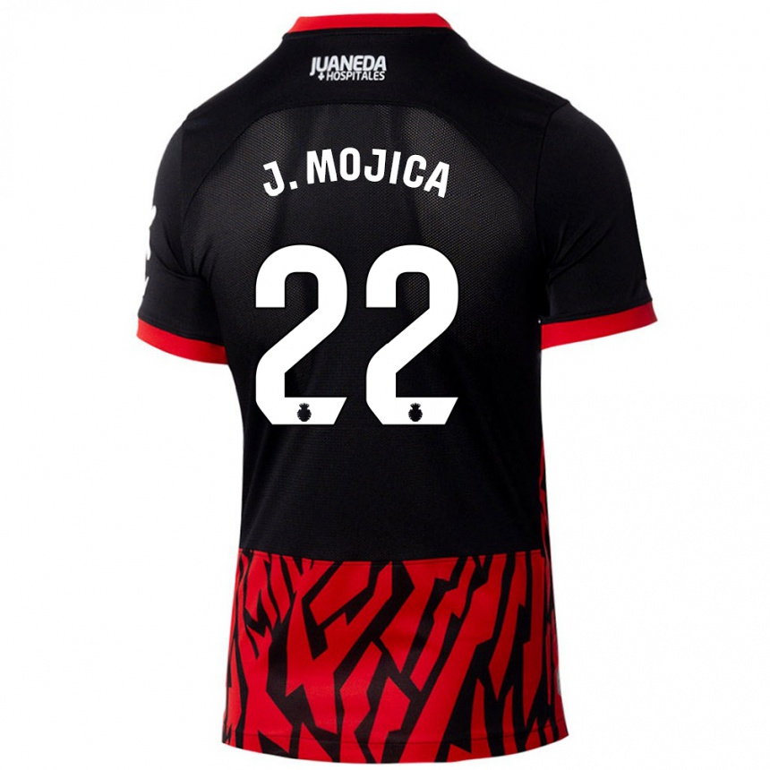 Vyrai Johan Mojica #22 Juoda Raudona Namų Marškinėliai 2024/25 T-Shirt